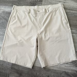 Links Edition Golf Shorts Mens Size 40 Beige Tan Flat Front Lightweight